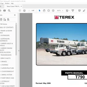 Terex Crane T790 Parts Catalog Manual 12261-258 - PDF DOWNLOAD