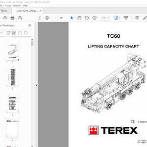 Terex Crane TC60 LIFTING CAPACITY CHART Manual - PDF DOWNLOAD