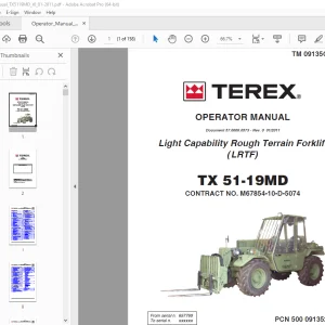 Terex Crane TX 51-19MD Rough Terrain Forklift Operator Manual - PDF DOWNLOAD