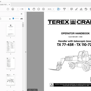 Terex Cranes TX 77-45R TX 110-72R Handler with telescopic boom Operator's Manual - PDF