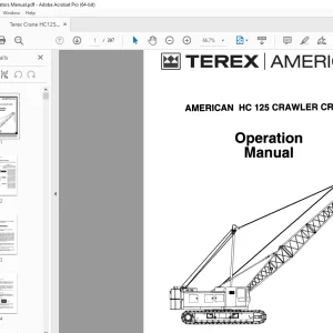 Terex Crawler Crane HC 125 Operation Manual - PDF DOWNLOAD