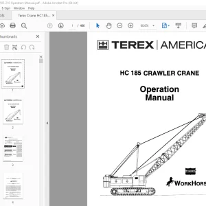 Terex Crawler Crane HC 185 Operation Manual - PDF DOWNLOAD