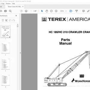 Terex Crawler Crane HC185 / HC210 Parts Catalog Manual PDF