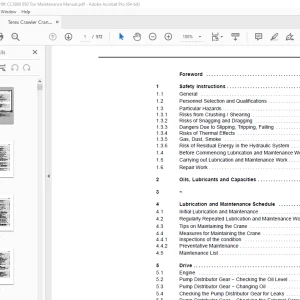 Terex Crawler Crane Superlift CC3800 650 Ton Maintenance Manual PDF