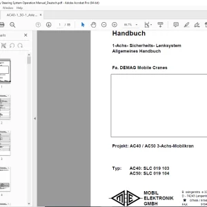 Terex Demag AC40  AC50 3-Achs-Mobilkran Bedienungsanleitung PDF