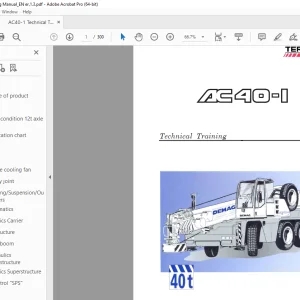 Terex Demag Crane AC40-1 Technical Training Manual PDF
