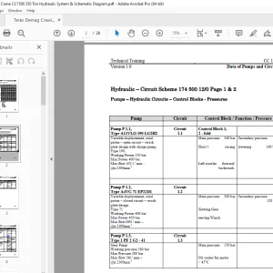 Terex Demag Crawler Crane CC1500 250 Ton Hydraulic System & Schematic Diagram PDF