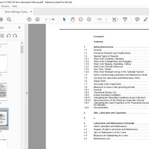 Terex Demag Crawler Crane CC1500 250 Ton Lubrication Manual PDF