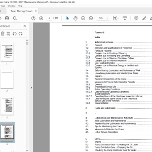 Terex Demag Crawler Crane CC2800-1 600T Maintenance Manual PDF