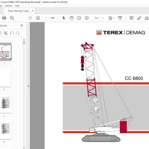 Terex Demag Crawler Crane CC6800 1250T Operating Manual - PDF DOWNLOAD