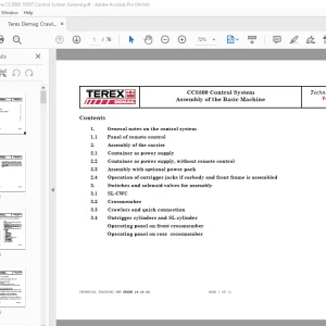 Terex Demag Crawler Crane CC8800 1600T Control System Manual PDF