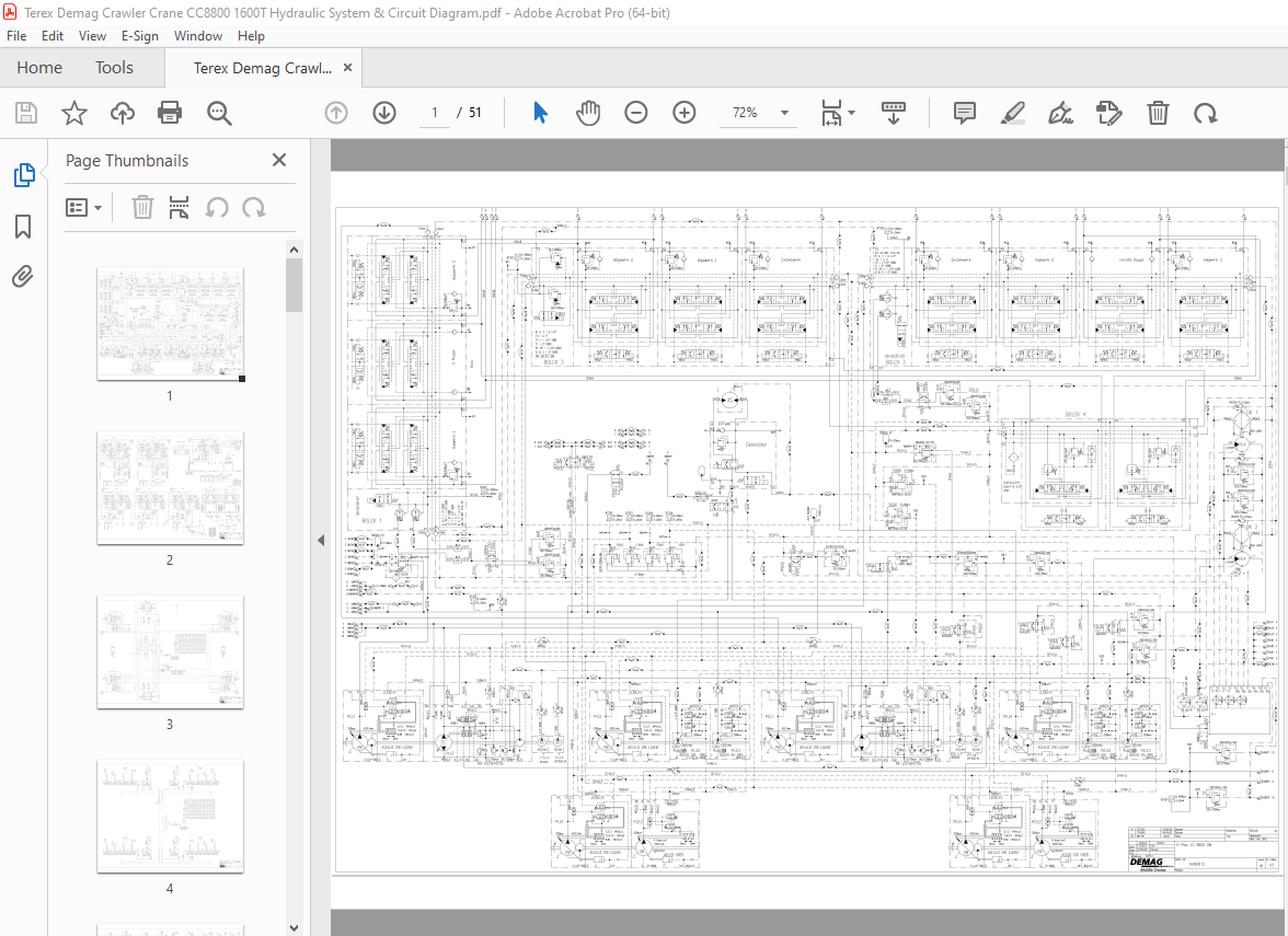 Terex Demag Crawler Crane CC8800 1600T Hydraulic Circuit Manual PDF ...