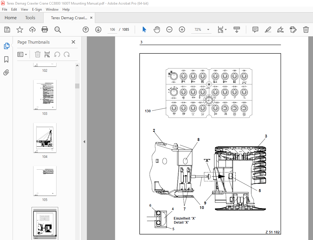 Terex Demag Crawler Crane CC8800 1600T Mounting Manual PDF ...