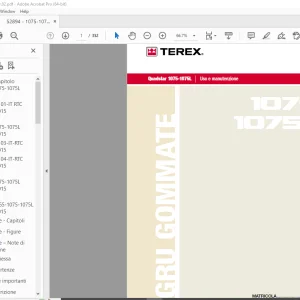 Terex GRU GOMMATE Quadstar 1075-1075L Uso e manutenzione PDF