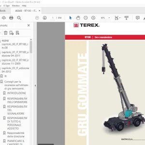 Terex Gru Gommate RT100 Uso e manutenzione 46848 - PDF DOWNLOAD