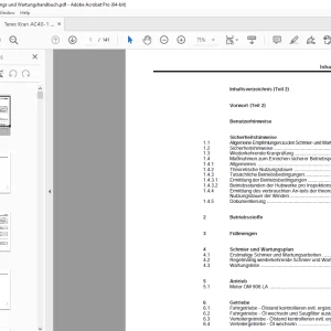 Terex Kran AC40-1 Bedienungs und Wartungshandbuch - PDF DOWNLOAD