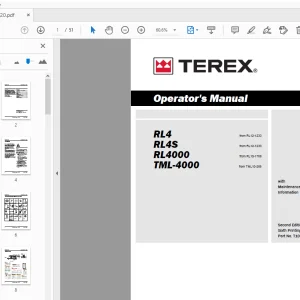 Terex RL4 RL4S RL4000 TML-4000 Operator's Manual - PDF