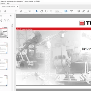 Terex ReachStacker TFC45 Operating & Maintenance Manual PDF