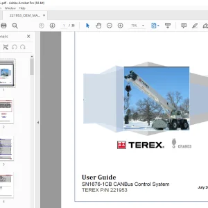 Terex SN1676-1CB CANBus Control System Guide Manual PN 221953 PDF
