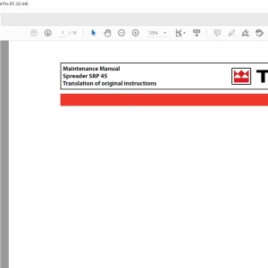 Terex Spreader SRP 45 Maintenance Manual - PDF DOWNLOAD