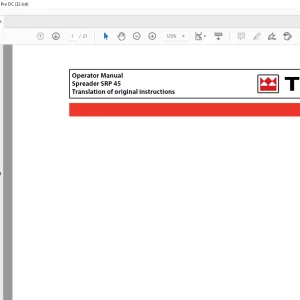 Terex Spreader SRP 45 Operator Manual - PDF DOWNLOAD