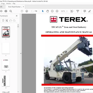Terex TFC45 LX hc Iron & Steel Industry Operating & Maintenance Manual PDF