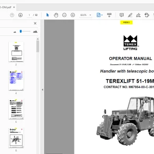 Terexlift 51-19M Handler with telescopic boom Operator Manual - PDF