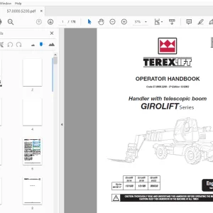 Terexlift Girolift Series Handler with telescopic boom Operator's Manual - PDF