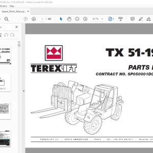 Terexlift TX 51-19MD Forklift Parts Manual - PDF DOWNLOAD