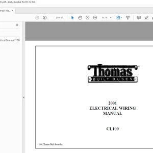 Thomas Built BUSES CL100 2001 ELECTRICAL WIRING MANUAL - PDF DOWNLOAD