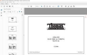 Thomas Built BUSES CL960 1998-1999 ELECTRICAL WIRING MANUAL