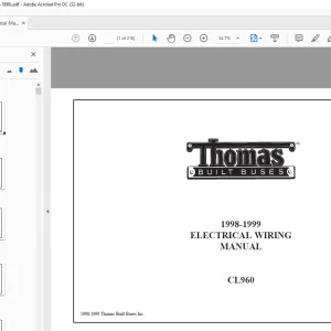 Thomas Built BUSES CL960 1998-1999 ELECTRICAL WIRING MANUAL