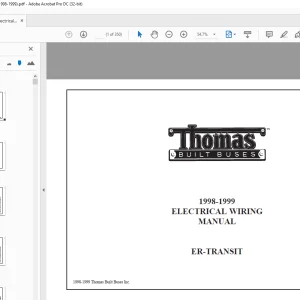 Thomas Built BUSES ER-TRANSIT 1998-1999 ELECTRICAL WIRING MANUAL TBB85410217