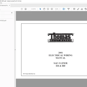 Thomas Built BUSES SAF-T-LINER ER & HD 2001 ELECTRICAL WIRING MANUAL TBB85410302
