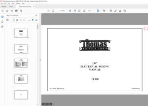 Thomas Built BUSES TL960 1997 ELECTRICAL WIRING MANUAL 85410183