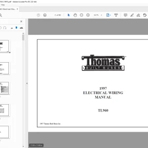 Thomas Built BUSES TL960 1997 ELECTRICAL WIRING MANUAL 85410183