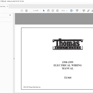 Thomas Built Buses TL960 1998-1999 Electrical Wiring Manual 85410215 - PDF Download