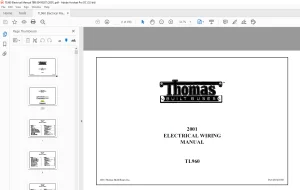 Thomas Built BUSES TL960 2001 ELECTRICAL WIRING MANUAL 85410307