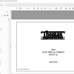 Thomas Built Buses 1998-1999 MVP-EF Electrical Wiring Manual