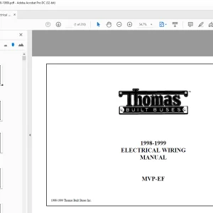 Thomas Built Buses 1998-1999 MVP-EF Electrical Wiring Manual
