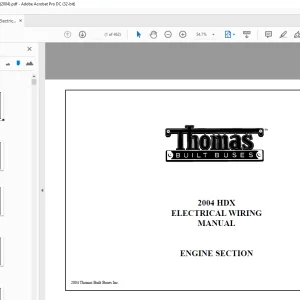 Thomas Built Buses 2004 HDX Engine Electrical Wiring Manual