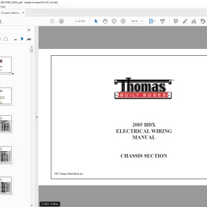 Thomas Built Buses 2005 HDX CHASSIS ELECTRICAL WIRING MANUAL