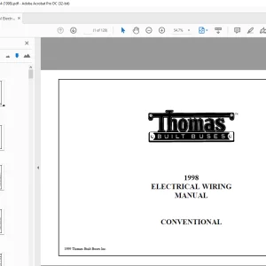 Thomas Built Buses CONVENTIONAL 1998 ELECTRICAL WIRING MANUAL