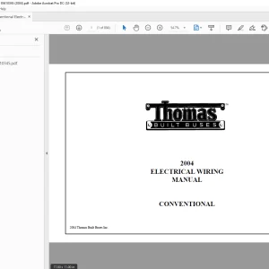Thomas Built Buses CONVENTIONAL 2004 ELECTRICAL WIRING MANUAL