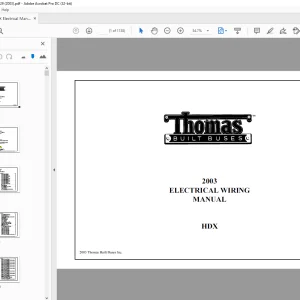 Thomas Built Buses HDX 2003 ELECTRICAL WIRING MANUAL
