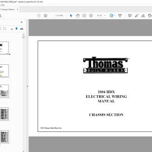 Thomas Built Buses HDX Chassis Electrical Wiring Manual 2004
