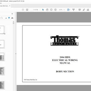 Thomas Built Buses HDX ELECTRICAL WIRING MANUAL 2004