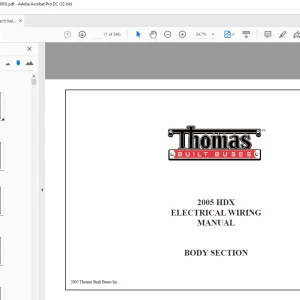 Thomas Built Buses HDX ELECTRICAL WIRING MANUAL 2005 - PDF DOWNLOAD