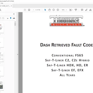 Thomas Built Buses J1587/J1708 FAULT CODES Manual  - PDF DOWNLOAD