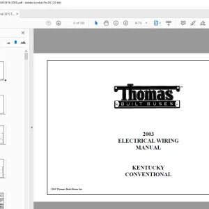 Thomas Built Buses Kentucky Conventional 2003 Electrical Wiring Manual